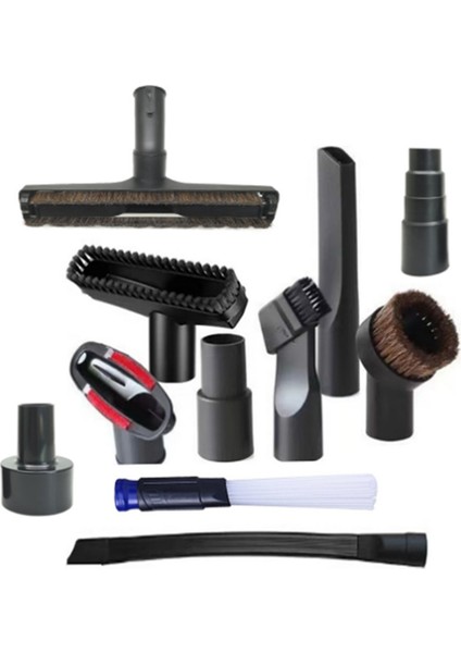 11 Adet Evrensel Vakum Ataşmanı 1-1/4 Inç Ev Temizlik Vakum Fırçası Seti Uzatma Çubuğu Nozulu Dar Alan Aracı (Yurt Dışından)