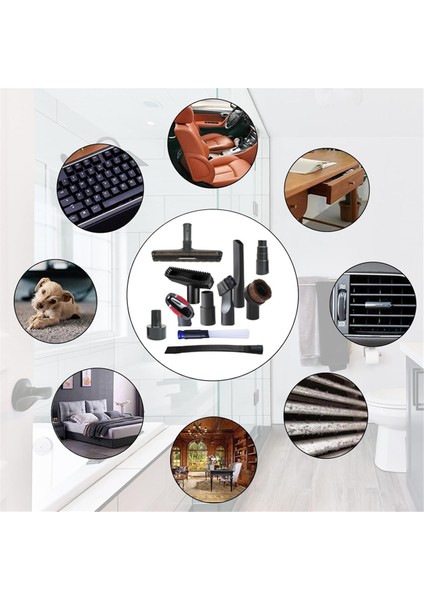 11 Adet Evrensel Vakum Ataşmanı 1-1/4 Inç Ev Temizlik Vakum Fırçası Seti Uzatma Çubuğu Nozulu Dar Alan Aracı (Yurt Dışından) fiyatları