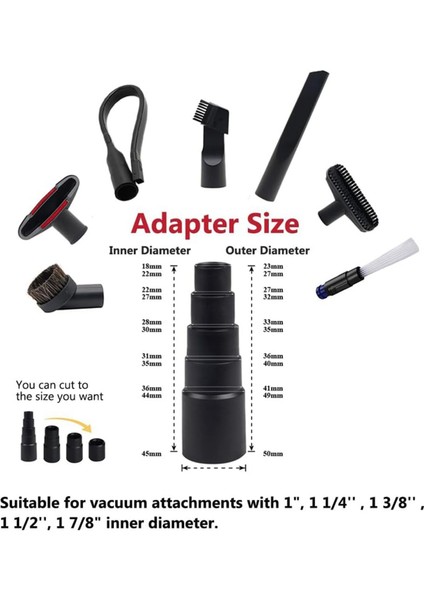 11 Adet Evrensel Vakum Ataşmanı 1-1/4 Inç Ev Temizlik Vakum Fırçası Seti Uzatma Çubuğu Nozulu Dar Alan Aracı (Yurt Dışından) modelleri