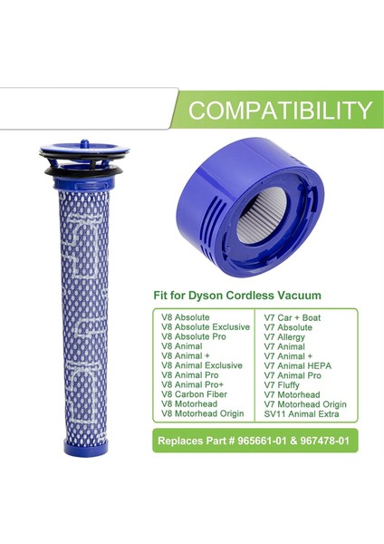 Dyson V7 V8 Akülü Elektrikli Süpürgeler Için Yedek Ön Filtre ve Son Filtre Hepa Filtre Kiti Aksesuarları (Yurt Dışından) fırsatları