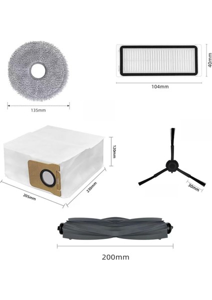 Dreame L20 ULTRA/L30 Ultra Elektrikli Süpürge Ana Yan Fırça Hepa Filtre Paspas Bezi Toz Torbası Parçaları Aksesuarları Kiti (Yurt Dışından) modelleri
