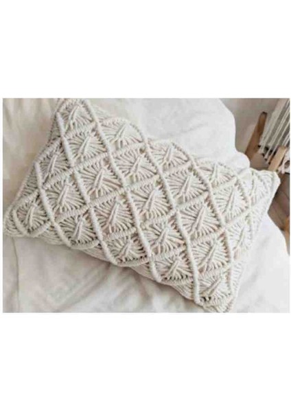 Makrome Dekoratif Köşe Kırlent Kılıfı (30×50)