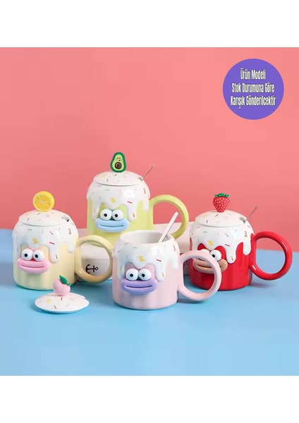 Sevimli Meyve Karakterli Seramik Kupa