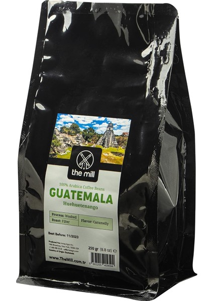 Mill Guatemala Huehuetenango Kahve Çekirdekleri - 250 G - Ustalıkla Kavrulmuş Bütün Kahve Çekirdeği -%100 Arabica - Çikolata Tonları ile Zengin Aroma - Filtre ve Kahve Makineleri Için Uygun