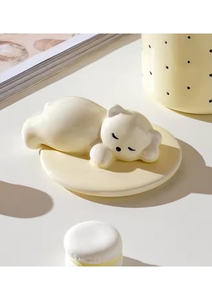 Ayıcık Figürlü Nokta Desenli Kapaklı Seramik Kupa fiyatları