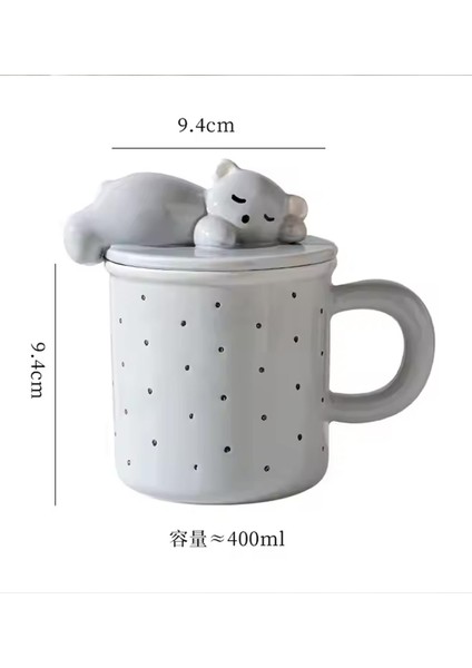 Ayıcık Figürlü Nokta Desenli Kapaklı Seramik Kupa fırsatları