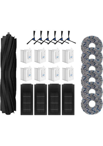 Ecovacs Deebot X2 Omni / X2 Pro / X2 Robot Süpürge Aksesuarları Silindir Ana Yan Fırça Hepa Filtre Paspas Bezi Toz Torbaları (Yurt Dışından)