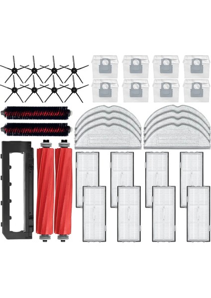Roborock S7 Maxv Ultra / S7 Pro Ultra Aksesuarları Yedek Parçalar Ana Yan Fırça Filtre Paspas Toz Torbası (Yurt Dışından)