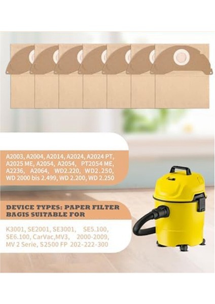 24 Kağıt Torba Çöp Torbaları Elektrikli Süpürge 6.904-322.0 Kağıt Filtre Torbaları Elektrikli Süpürge Torbaları Karcher Wd2 Için (Yurt Dışından)
