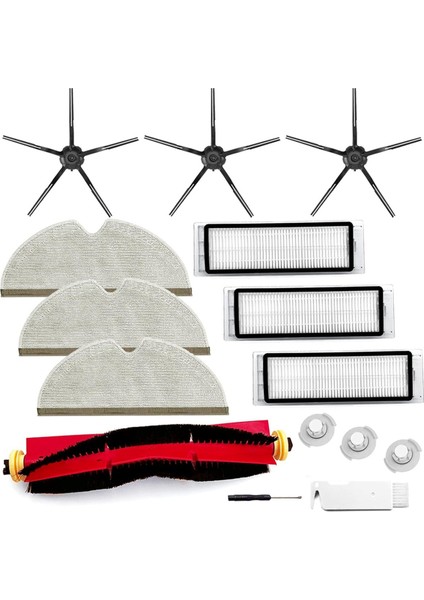Roborock S6 Pure S6 E4 S4 Max S6 Maxv S5 S5 Max S4 E2 E3 E5 E20 E25 E35 Ana Yan Fırça Hepa Filtre Paspas Bezi (Yurt Dışından)