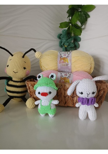 3'lü Amigurumi Çocuk Oyuncakları (Arımaya, Tavşan ve Ördek) fiyatları