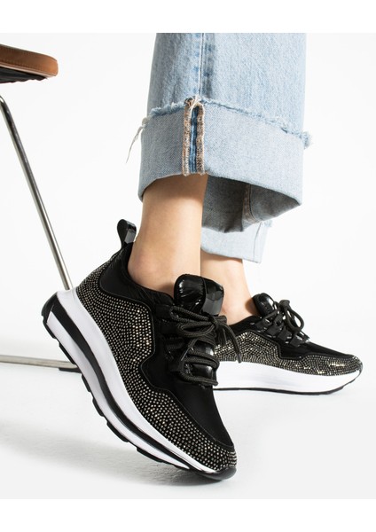Firmus Siyah Taş Detay Kadın Sneakers