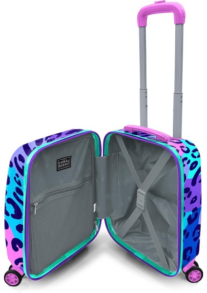 Mor Desenli Kız Çocuk ve Kadın Mini Kabin Boy Tekerlekli Valiz fiyatları
