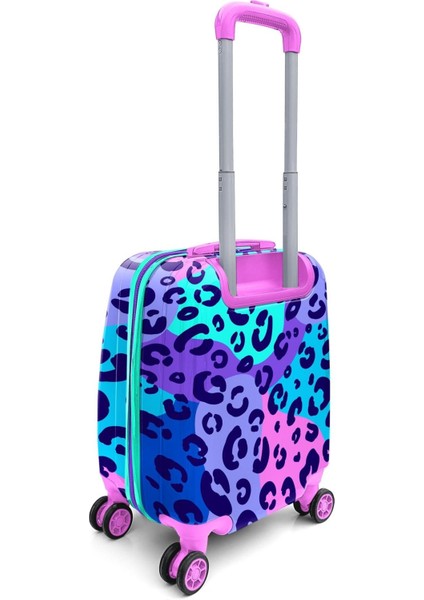 Mor Desenli Kız Çocuk ve Kadın Mini Kabin Boy Tekerlekli Valiz modelleri