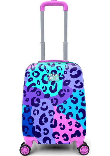 Mor Desenli Kız Çocuk ve Kadın Mini Kabin Boy Tekerlekli Valiz fırsatları