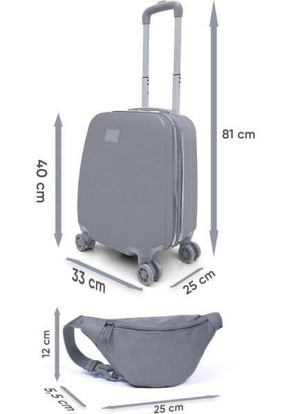 Kız Çocuklar Için Yeşil Mor Paten Desenli Valiz ve Bel Çantası Seyahat Seti 16772 fırsatları