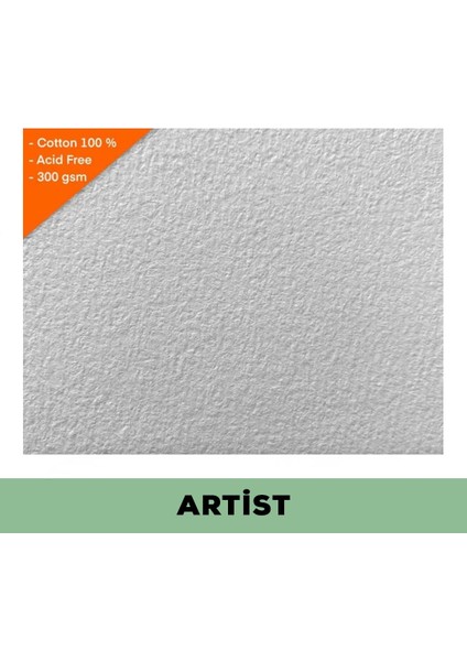Suluboya Kağıdı Artist (Cold Press) 56x38cm, %100 Pamuk, 300gr (10 Sayfa)