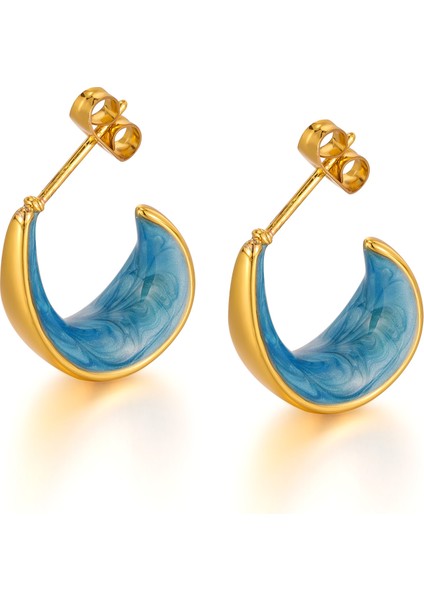 Moda Paslanmaz Çelik Küpe Kadın Küpe Kişilik Moda Küpe Kadın Mizaç Retro Nazik (Yurt Dışından)