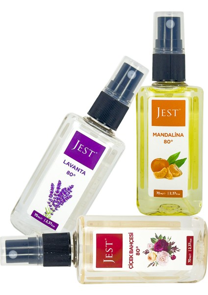 3'lü Mini Set Kolonya (Çiçek-Lavanta-Mandalina)