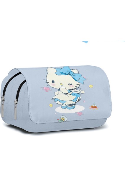 Hellokitty Hello Kitty Çift Katmanlı Büyük Kapasiteli Flip Kalem Çantası Kırtasiye Kutusu (Yurt Dışından)