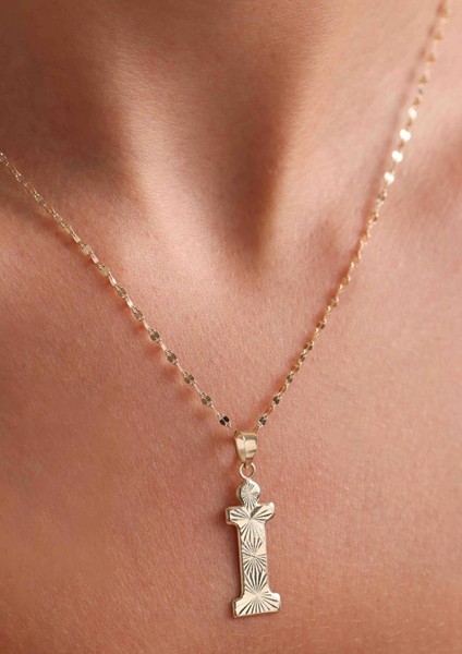 14 Ayar Altın I Harf Füzyon Kolye modelleri