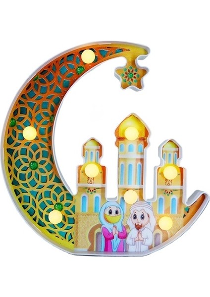 Tatil Dekorasyonu Ay Kalesi Şekli Işık Kapalı Oda Süslemeleri Gece Işığı (Yurt Dışından)