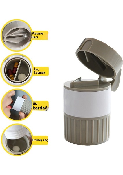 Taşınabilir Küçük Ilaç Kutusu - Ilaç Kesici - Ilaç Öğütücü - Çok Fonksiyonlu Tablet Ayırıcı ve Ilaç Kırıcı (Yurt Dışından) modelleri