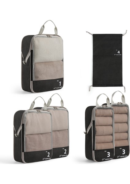 Seyahat Saklama 4 Parçalı Set - Bagaj Saklama Seti - Iş Gezisi, Ev Kıyafetleri, Sıralama ve Sıkıştırma (Yurt Dışından)