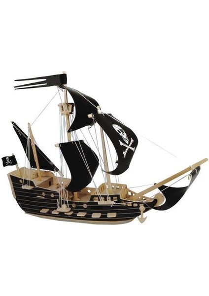 3D Korsan Tekne Modeli Diy Ahşap Bulmaca Woodcraft Seti Gemisi Ahşap Model Bulmaca Çocuklar Için Eğitim Yapboz Oyuncak | Bloklar (Siyah) (Yurt Dışından)
