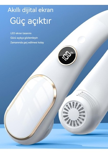 Yeni Asılı Boyun Taşınabilir Yapraksız Küçük Fan USB Şarj Edilebilir (Yurt Dışından)