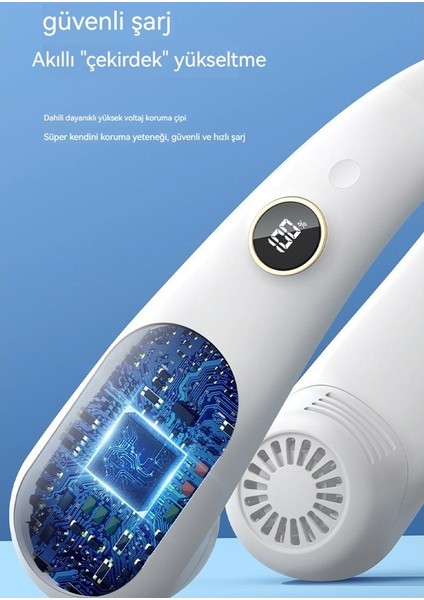 Yeni Asılı Boyun Taşınabilir Yapraksız Küçük Fan USB Şarj Edilebilir (Yurt Dışından)