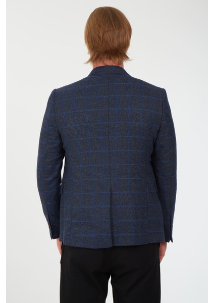 5135 Dar Kalıp Kareli Antrasit Erkek Blazer Ceket fırsatları