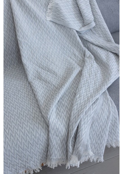 Zikzakdesen 170 x 210 cm Pamuklu Koltuk Örtüsü, Çekyat Örtüsü, Çok Amaçlı Pike