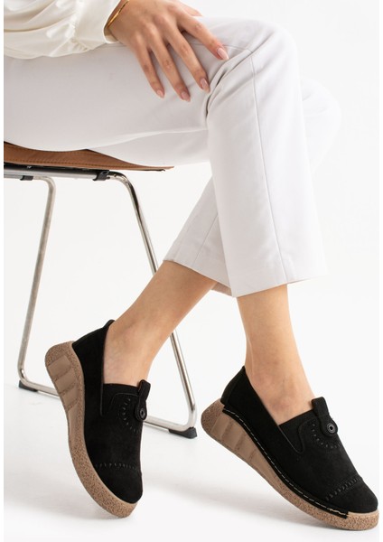 Orbit Siyah Süet Kadın Loafer