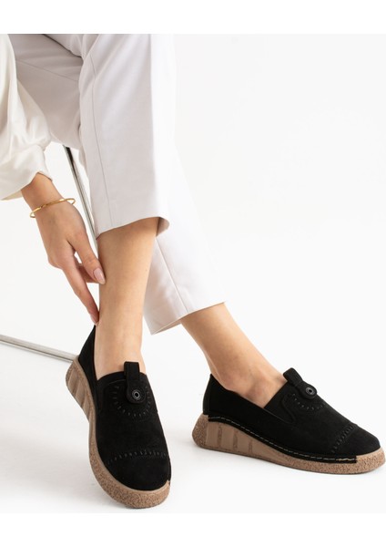 Orbit Siyah Süet Kadın Loafer