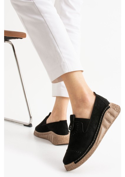 Orbit Siyah Süet Kadın Loafer