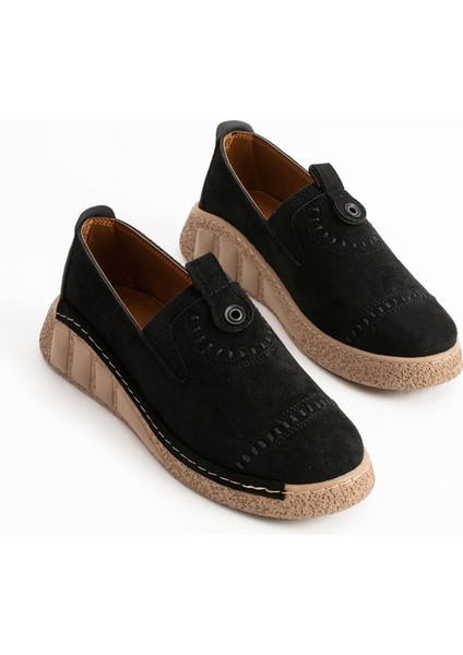 Orbit Siyah Süet Kadın Loafer
