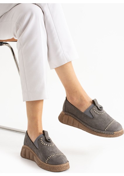 Orbit Gri Süet Kadın Loafer fiyatları