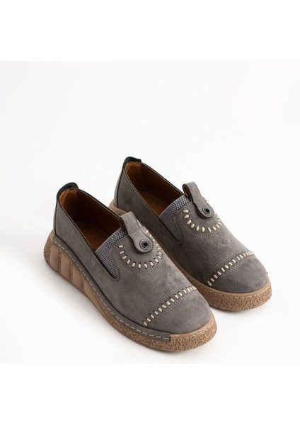 Orbit Gri Süet Kadın Loafer fırsatları