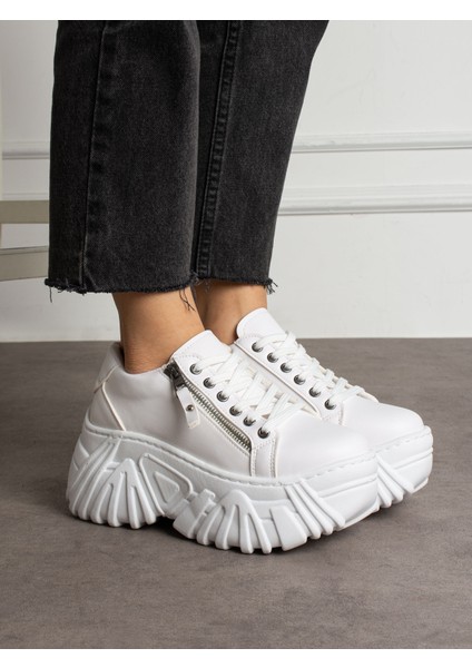 Apex Beyaz Fermuar Detaylı Kadın Sneakers modelleri