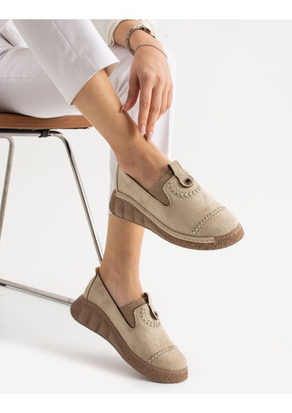Orbit Krem Süet Kadın Loafer fiyatları