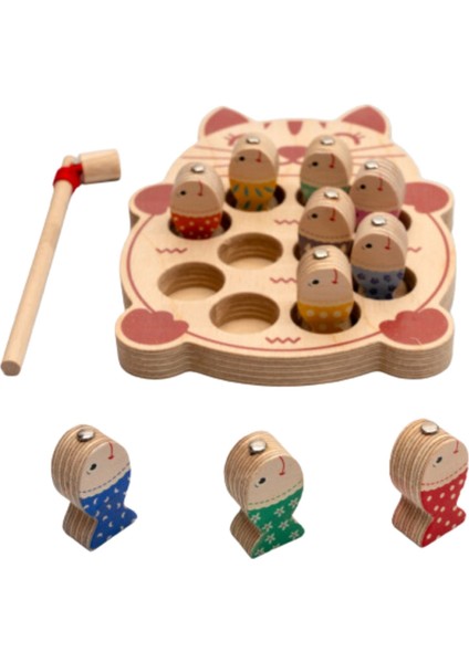 Montessori 3 Boyutlu Ahşap Balık Tutma Oyunu + Montessori Ahşap Bebek Çıngırağı modelleri