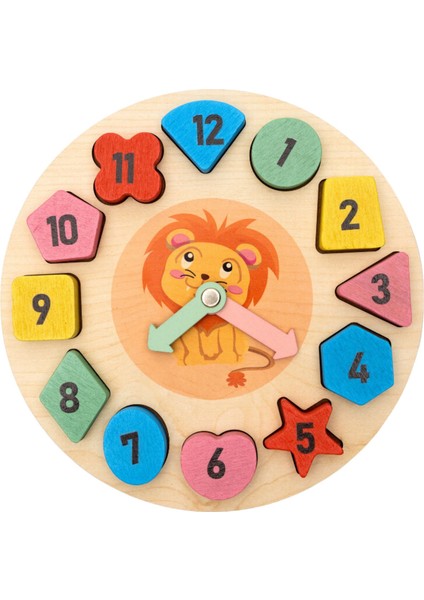 Montessori 3 Boyutlu Ahşap Balık Tutma Oyunu + Montessori Renkli Ahşap Bultak Saat