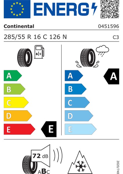 285/55 R16C 126N Vancontact A/s 10PR 4 Mevsim Oto Lastiği (Üretim Yılı:2024)