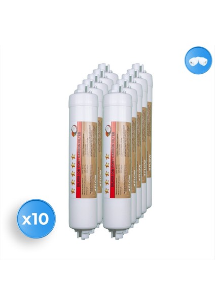 Su Arıtma Cihazı Coconut Gümüşlü 1200 Iodin Post Carbon Tatlandırıcı 10 Adet