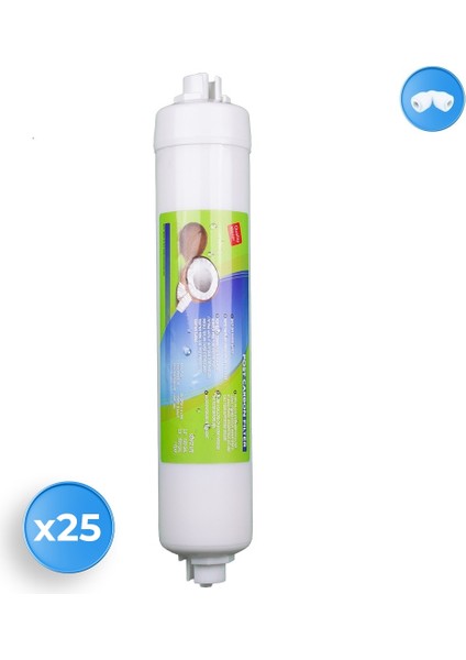 Su Arıtma Cihazı Coconut Premium Post Carbon Tatlandırıcı Filtre 25 Adet fiyatları