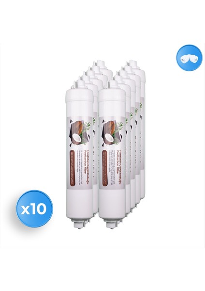 Su Arıtma Cihazı Coconut Eco Post Carbon Tatlandırıcı Filtre 10 Adet