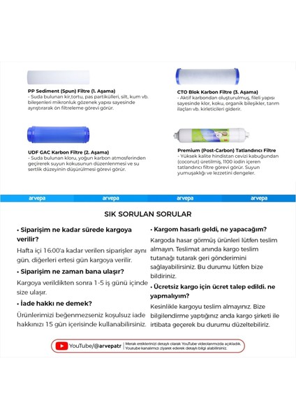 Açık Kasa Su Arıtma Cihazı 4'lü Filtre Set fiyatları