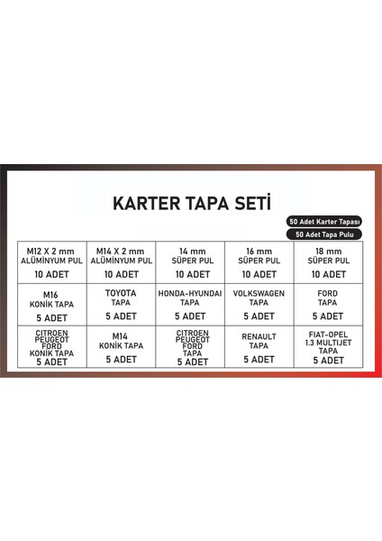 100 Parça Karter Tapa ve Pul Seti - Organizer Kutu Hediyeli