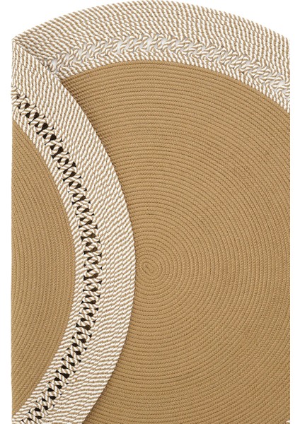 Milda 122 Kahverengi Jüt Hasırlı El Örgüsü Çift Taraflı Kilim Yuvarlak Jüt Halı fiyatları